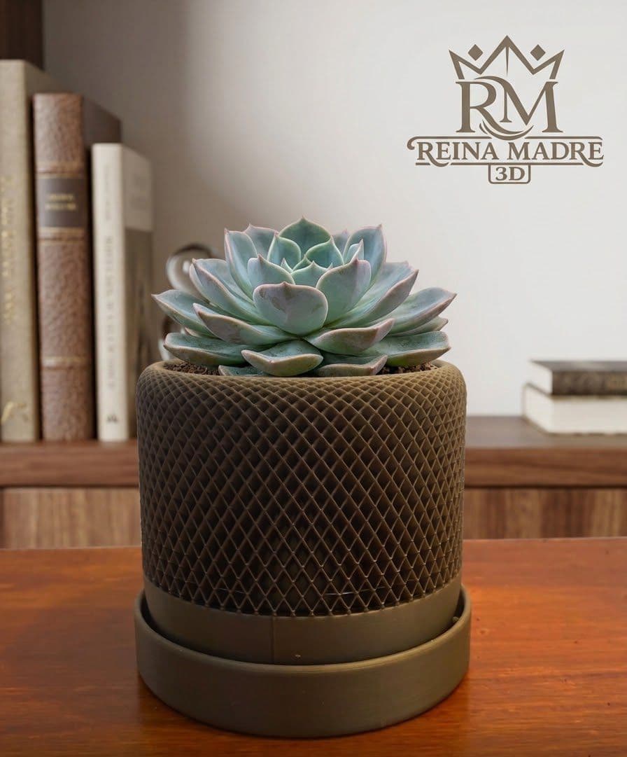 Maceta de diseño rombo